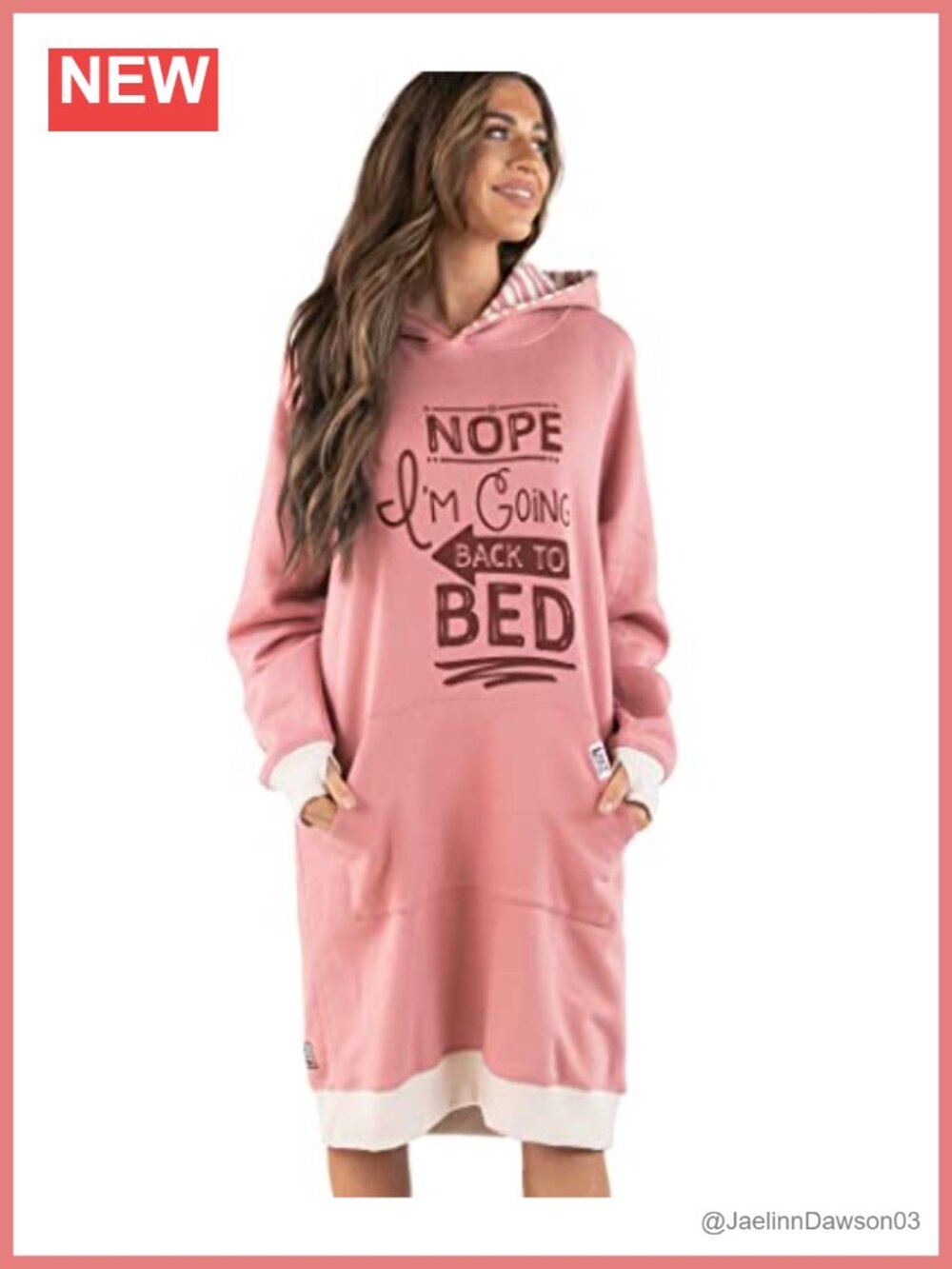 Oversized Hoodie Sweatshirt Dress with Pockets Cotton Blend Sleepwear